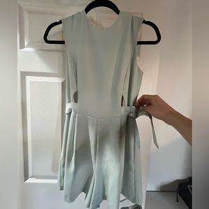 TOP SHOP sage/blue romper, cut out torso Size 4 petit